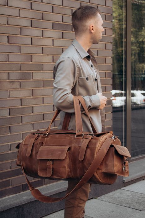 Велика дорожня сумка Бізон з натуральної шкіри