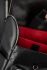 RIM black leather backpack with red lining