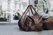 Коричнева дорожня сумка Кембридж із натуральної шкіри