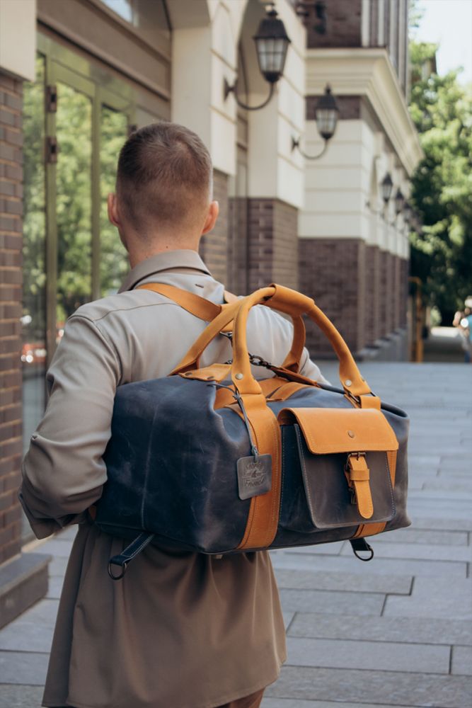 Дорожня сумка рюкзак трансформер BackBag  з натуральної шкіри 