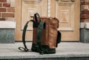 Кожаный мужской рюкзак для ноутбука
