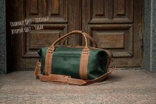 Дорожня сумка DS з телячої зеленої шкіри