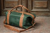 Дорожня сумка DS з телячої зеленої шкіри