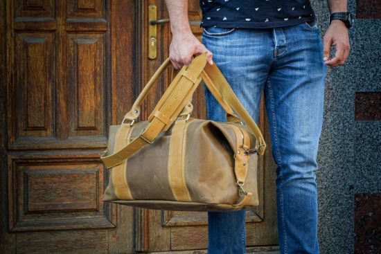 Спортивна сумка DS із комбінованої вінтажної шкіри