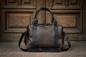 Кожаный мужской саквояж из винтажной кожи