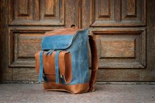 Мужской кожаный спортивный рюкзак