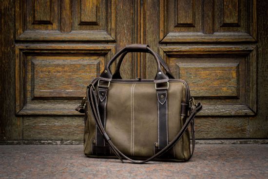 Шкіряна ділова сумка СтильМен чоловіча під ноутбук 15 дюймів