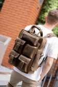 Шкіряний рюкзак з кишенями Джейкоб ручної роботи
