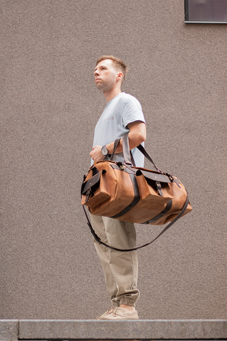 Велика шкіряна сумка Бізон для подорожей